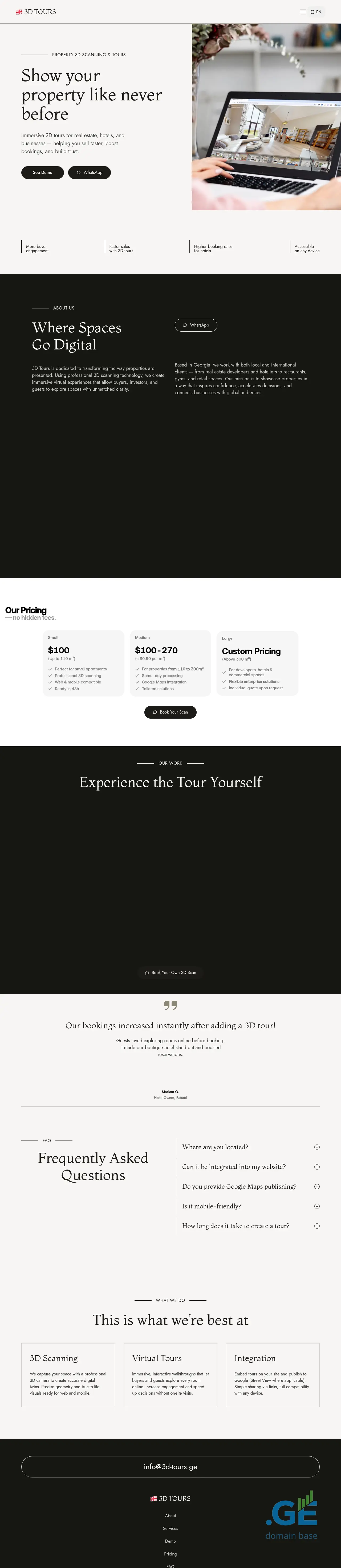 Screenshot of the site 3d-tours.ge