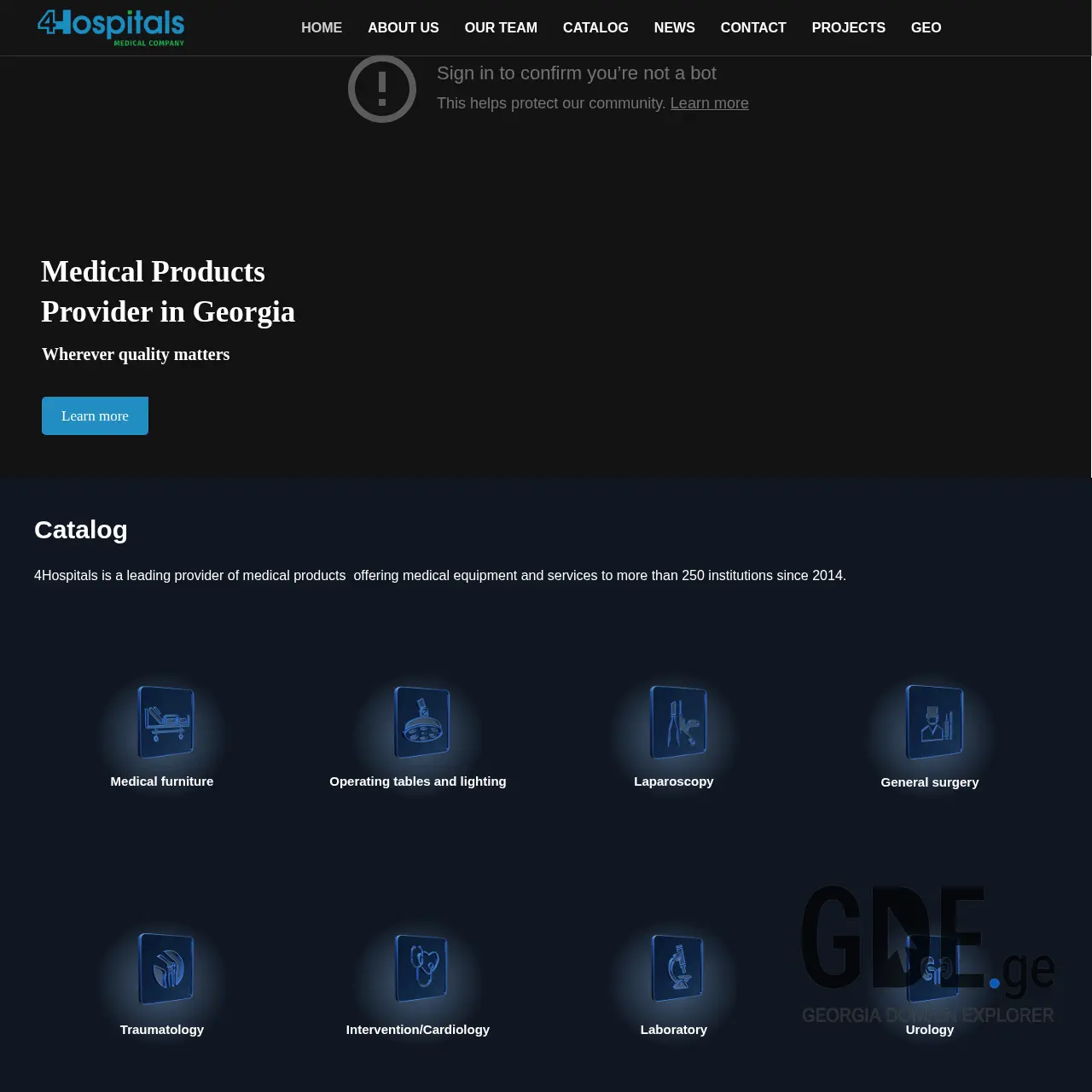 Screenshot of the site 4hospitals.ge at 2025-12-08