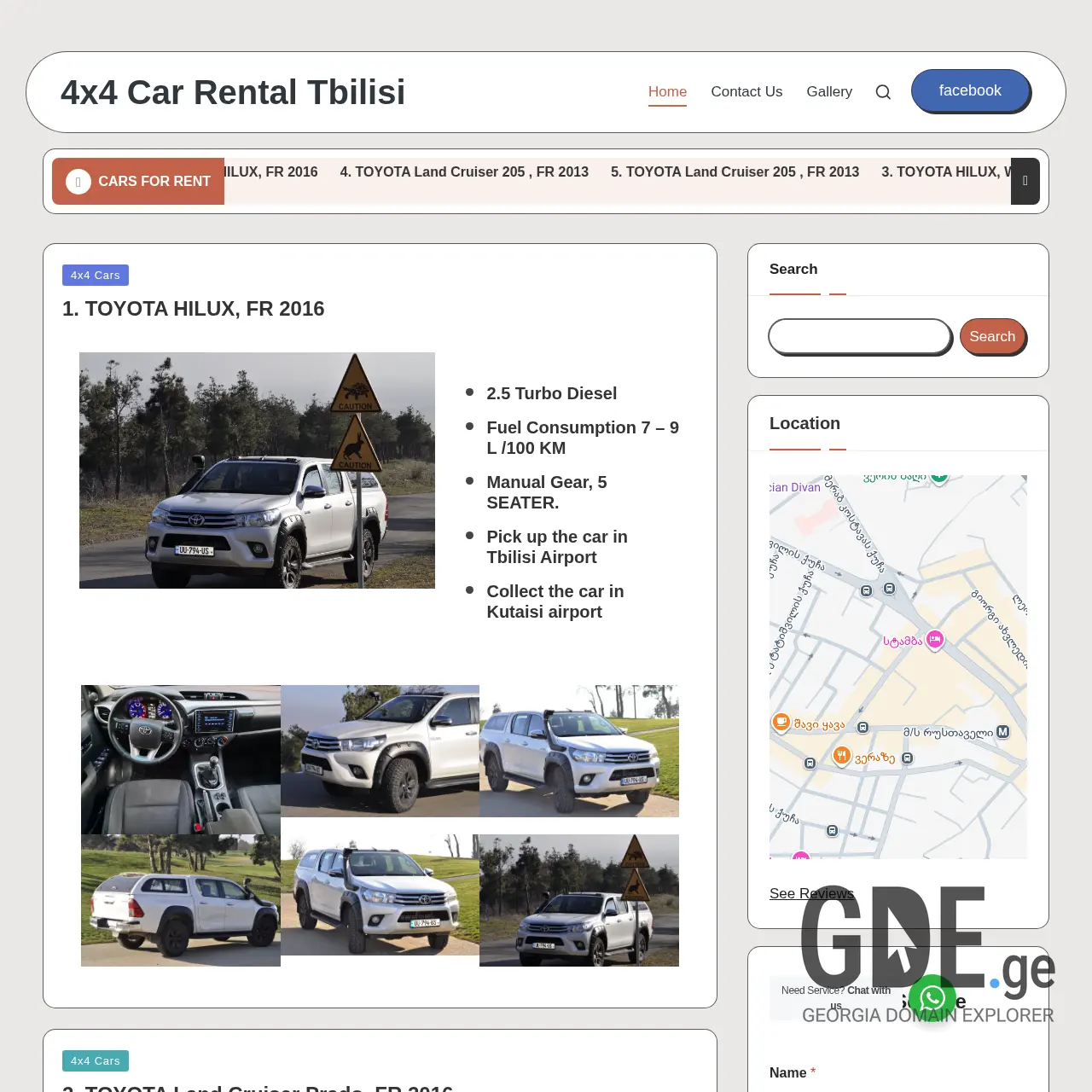 Screenshot of the site 4x4carrental.ge at 2025-12-15
