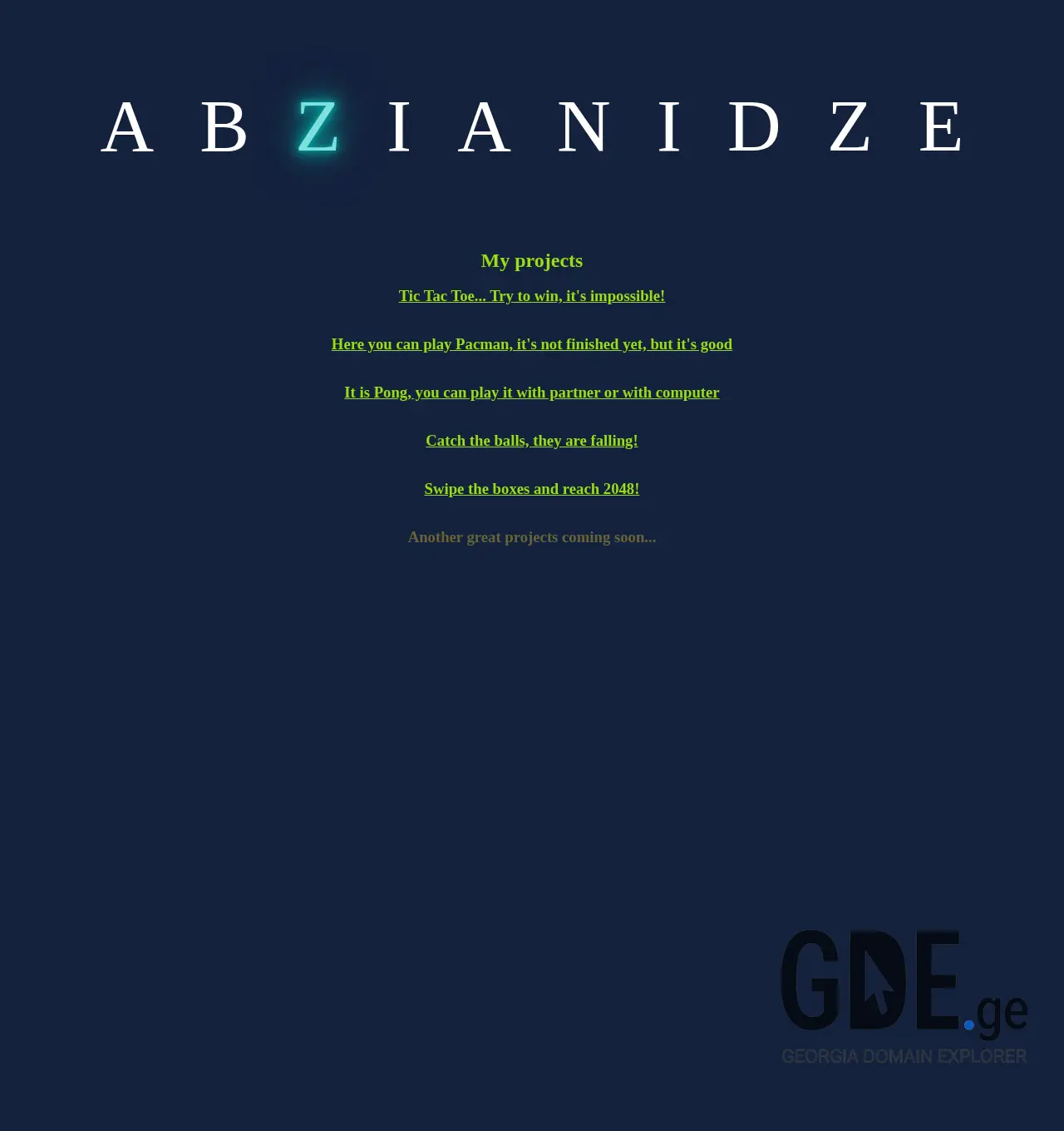 Screenshot of the site abzianidze.ge at 2025-12-07
