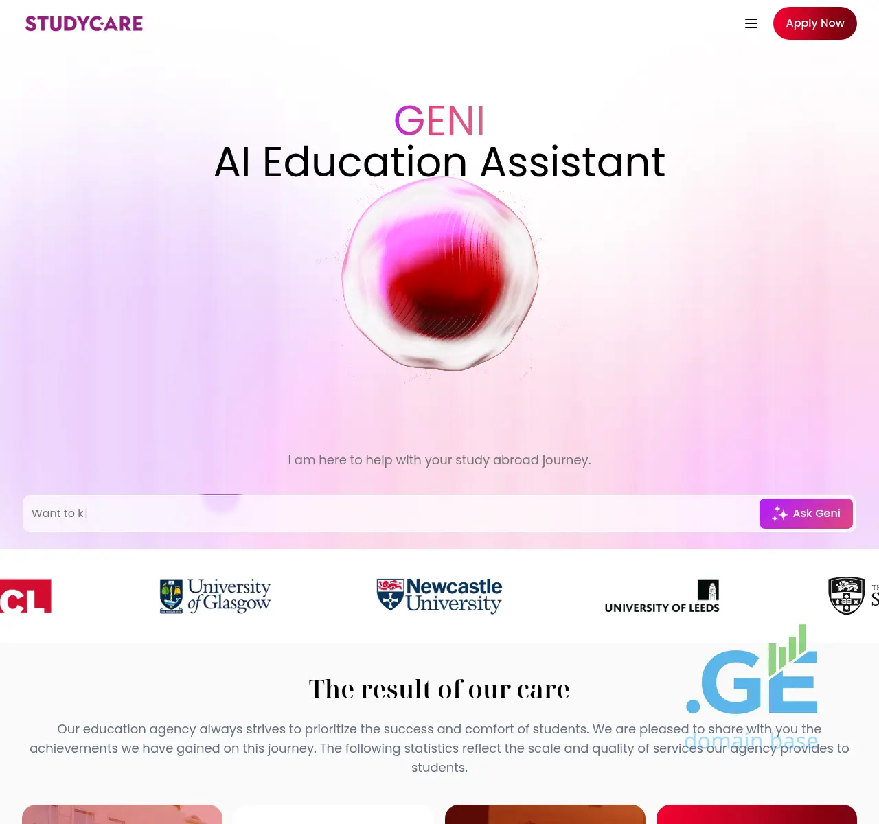 Screenshot of the site academicabroad.ge at 2025-11-22