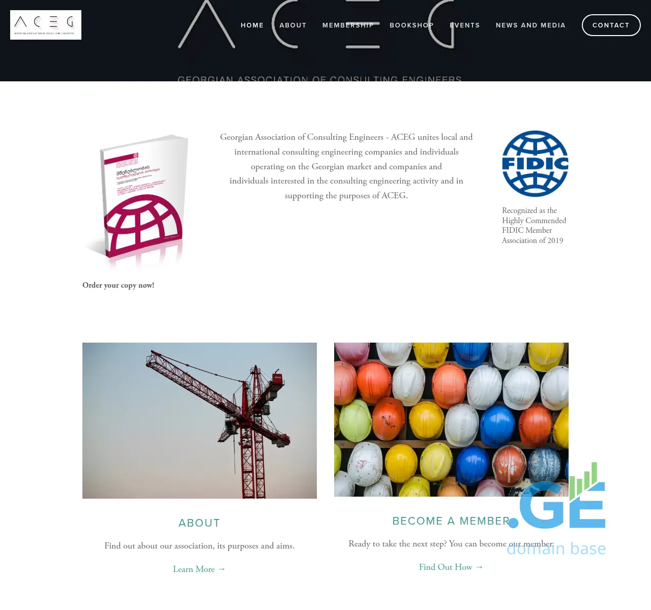 Screenshot of the site aceg.ge at 2025-11-22