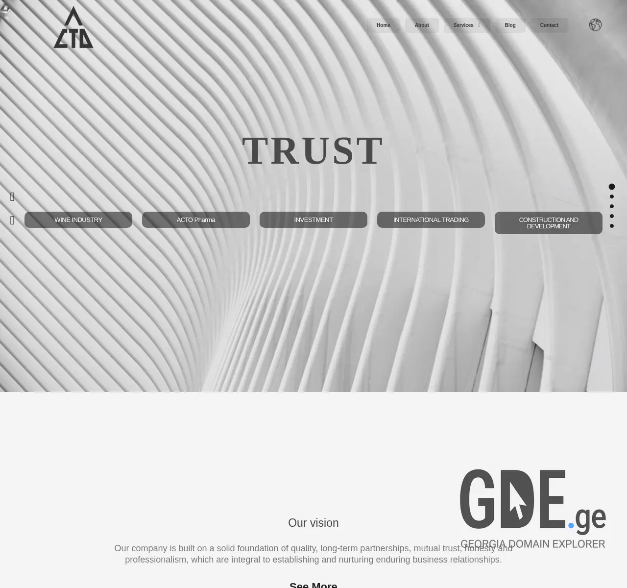 Screenshot of the site acto.ge at 2025-11-26