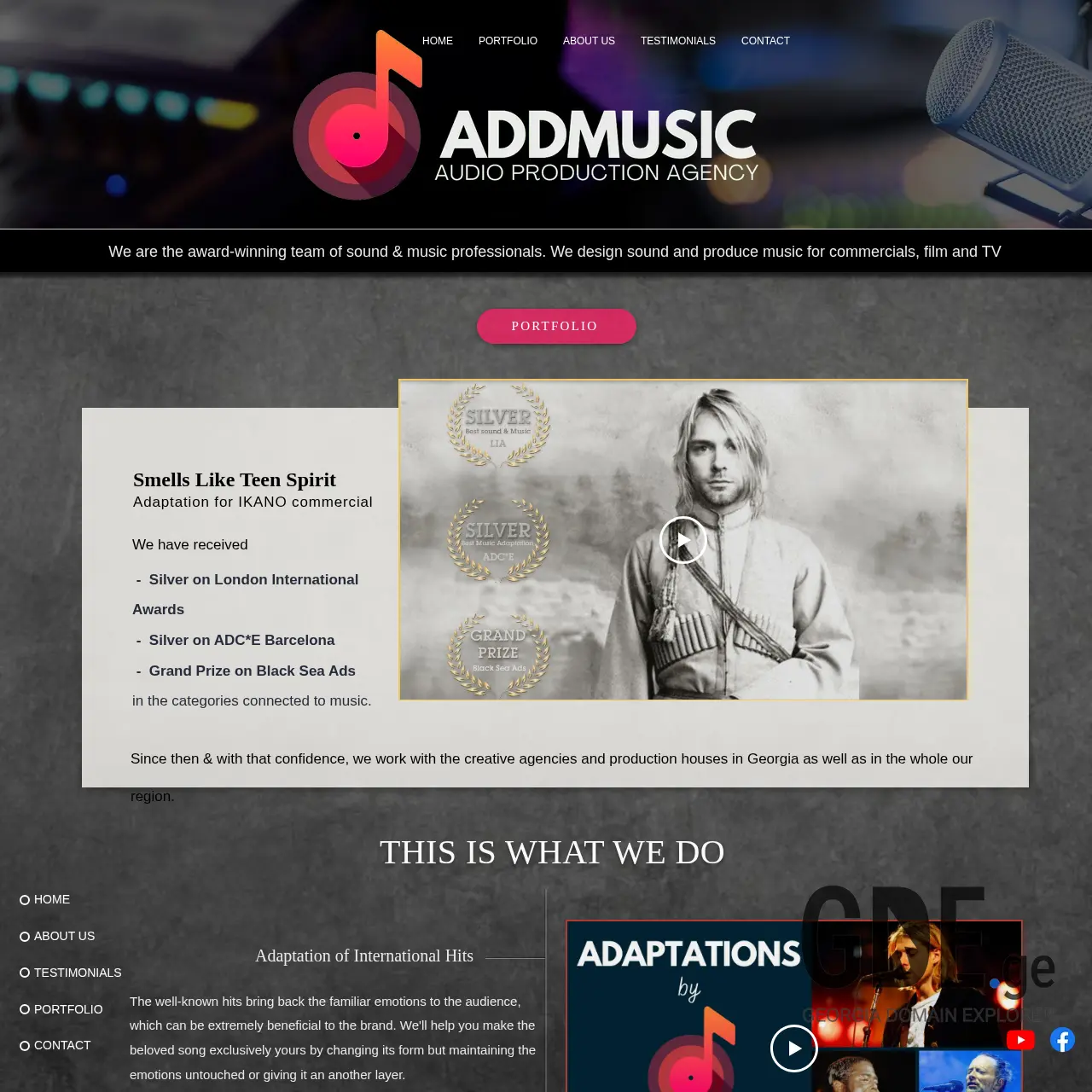 Screenshot of the site addmusic.ge at 2025-12-08