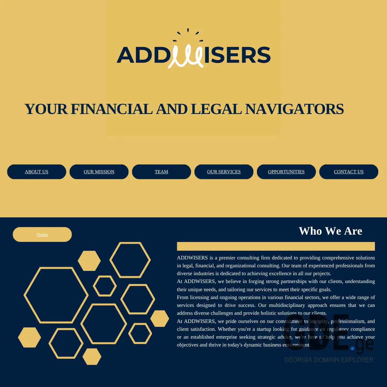 Screenshot of the site addwisers.ge at 2025-12-08