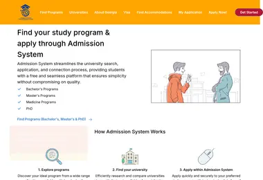 Screenshot of admission.edu.ge