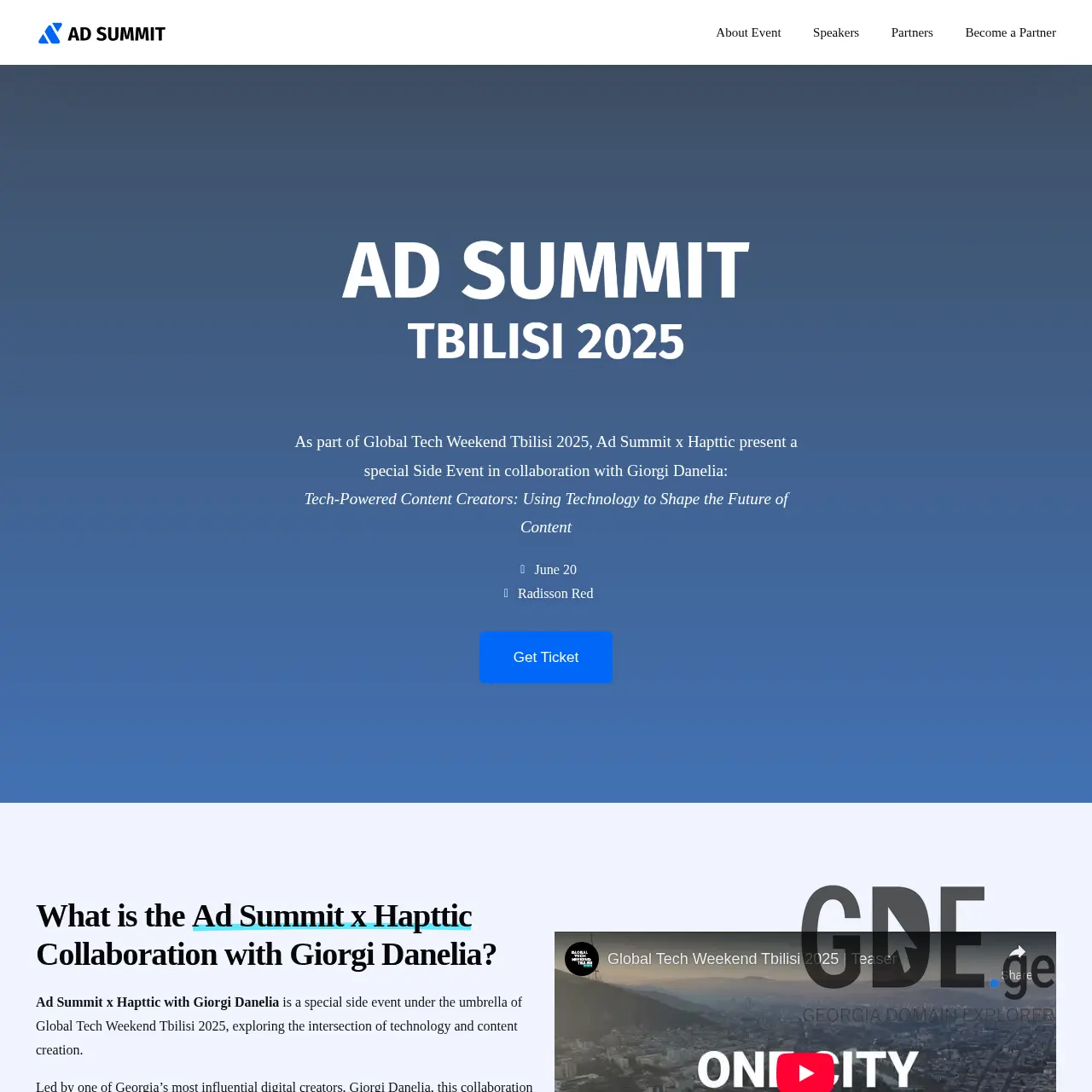 Screenshot of the site adsummit.ge at 2025-12-08
