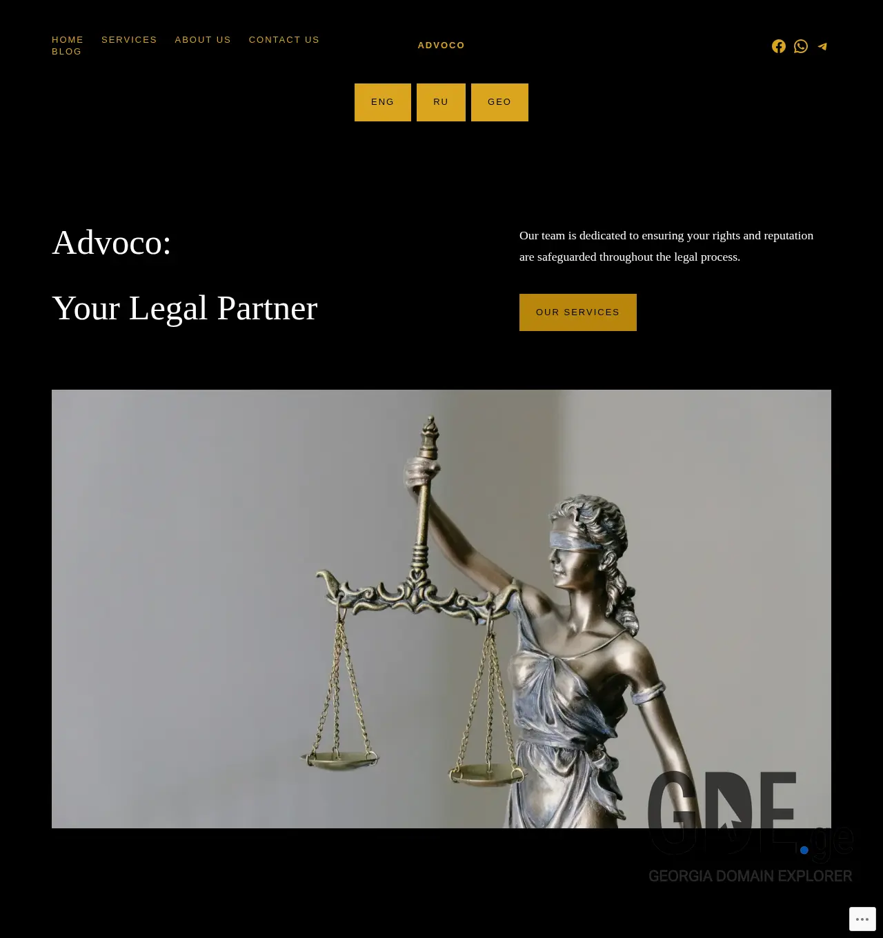 Screenshot of the site advoco.ge at 2025-11-30