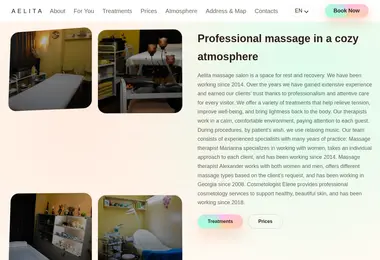 Screenshot of aelitamassage.ge