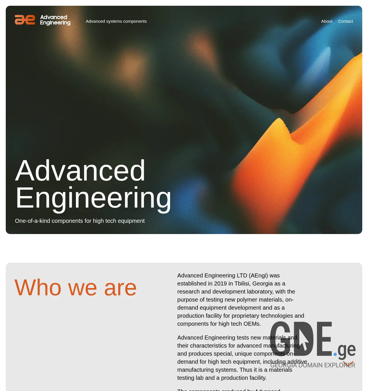 Screenshot of the site aengi.ge at 2025-11-30