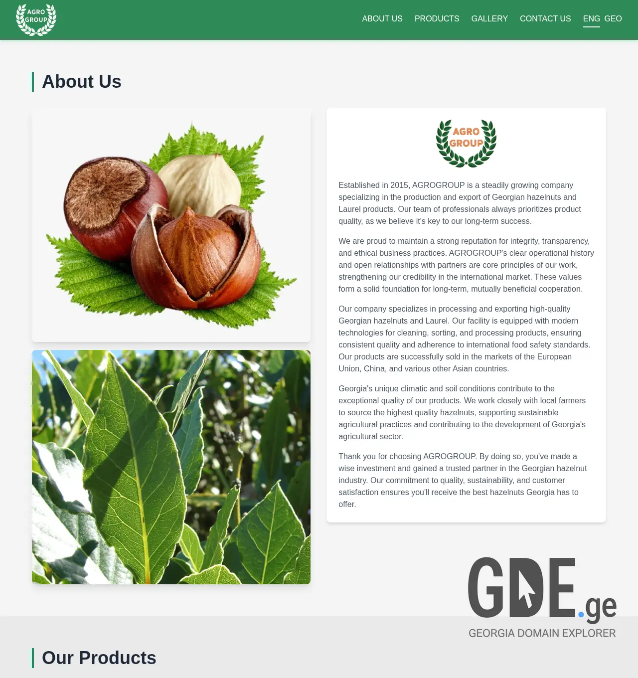 Screenshot of the site agrogroup.ge at 2025-11-29