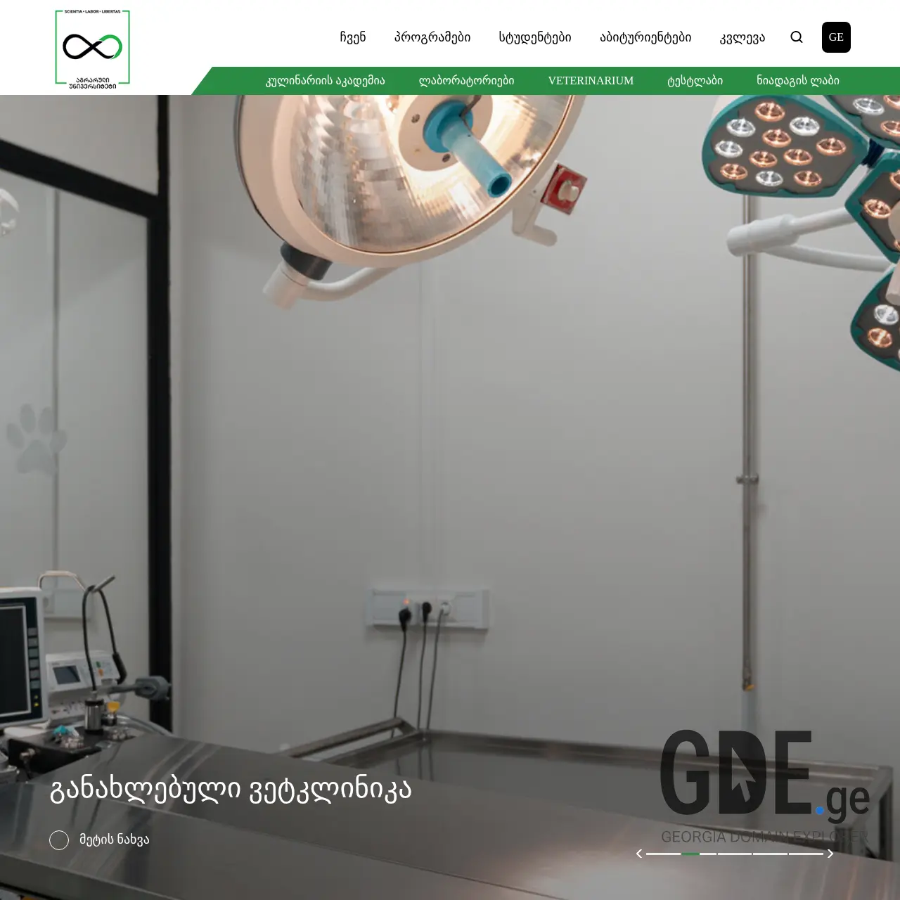 Screenshot of the site agruni.edu.ge at 2025-12-15