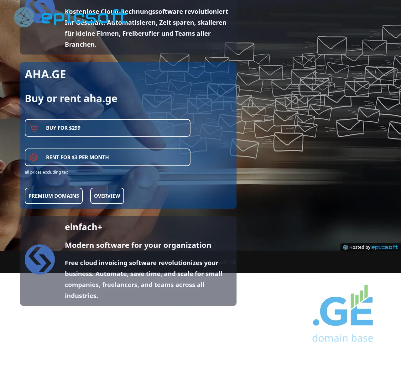 Screenshot of the site aha.ge at 2025-11-23