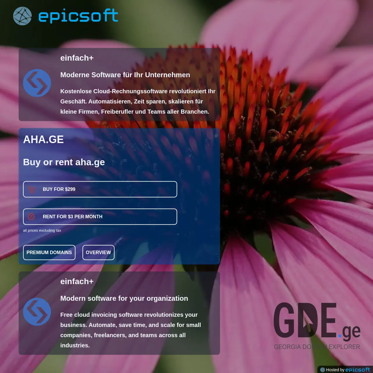 Screenshot of the site aha.ge at 2025-12-15