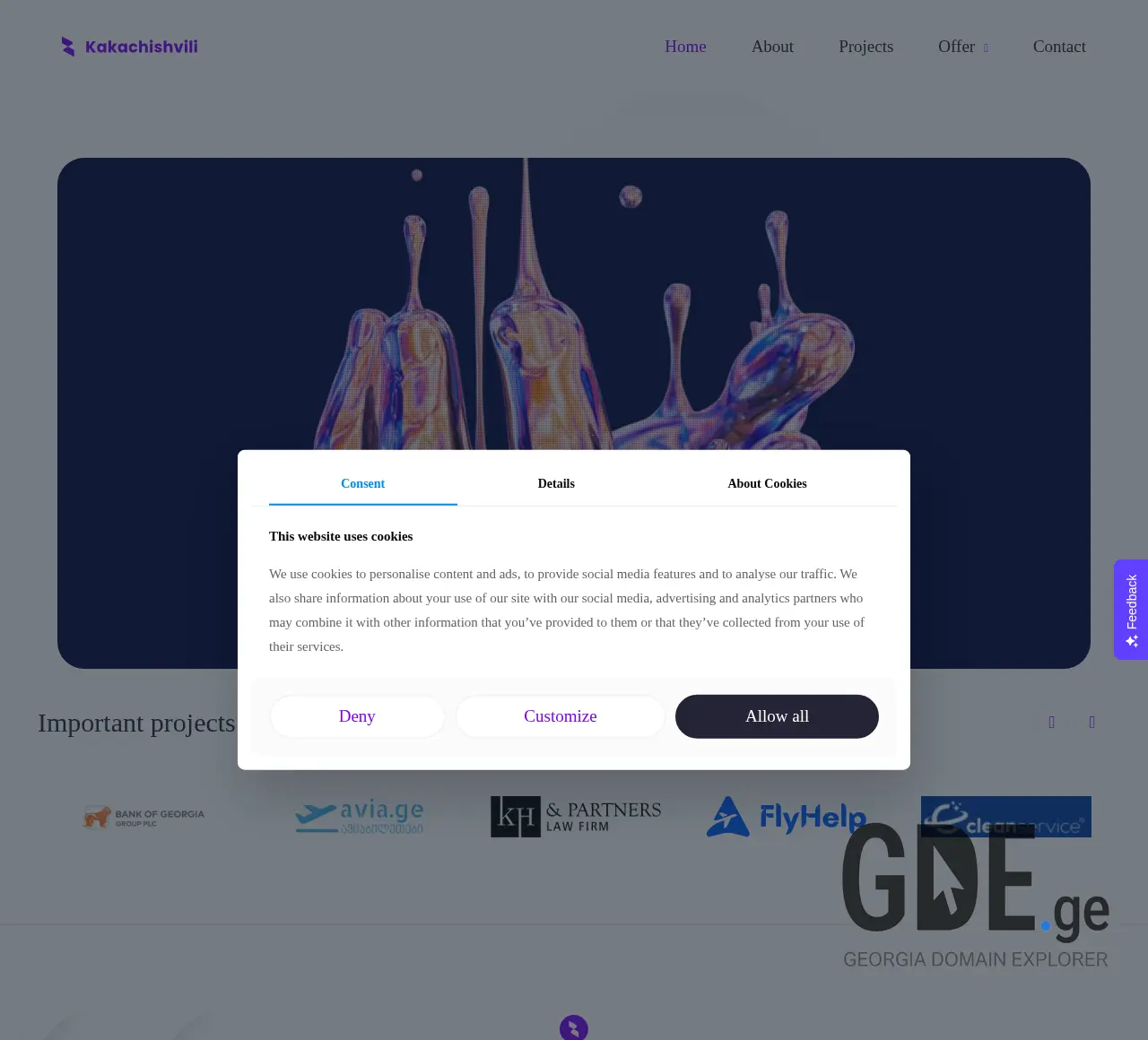 Screenshot of the site ai360deg.ge at 2025-12-06