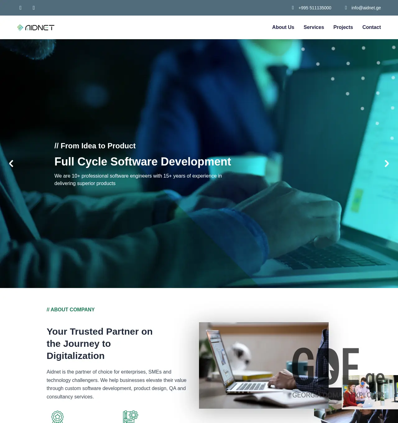 Screenshot of the site aidnet.ge at 2025-11-29