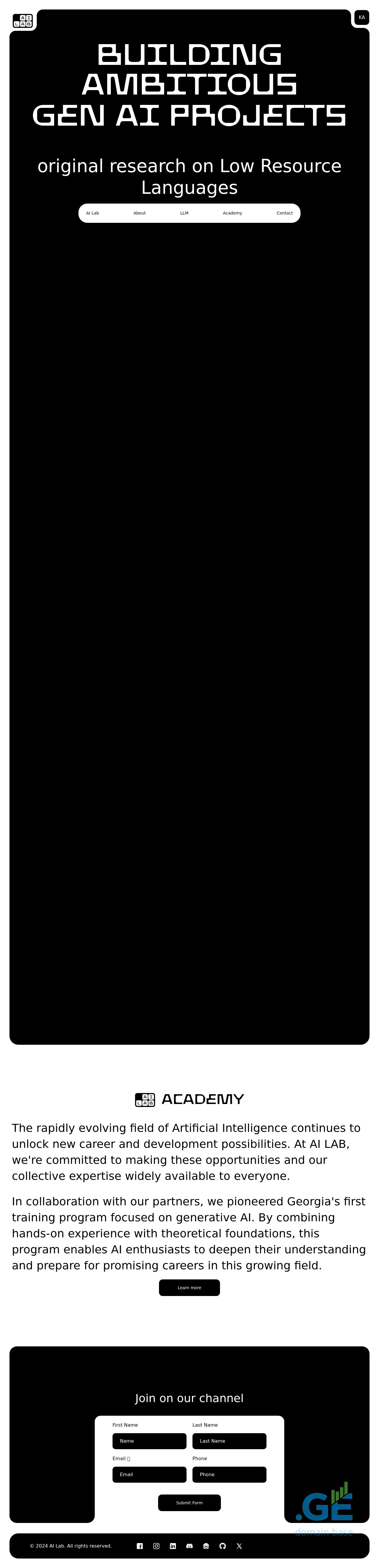 Screenshot of the site ailab.ge at 2025-10-03