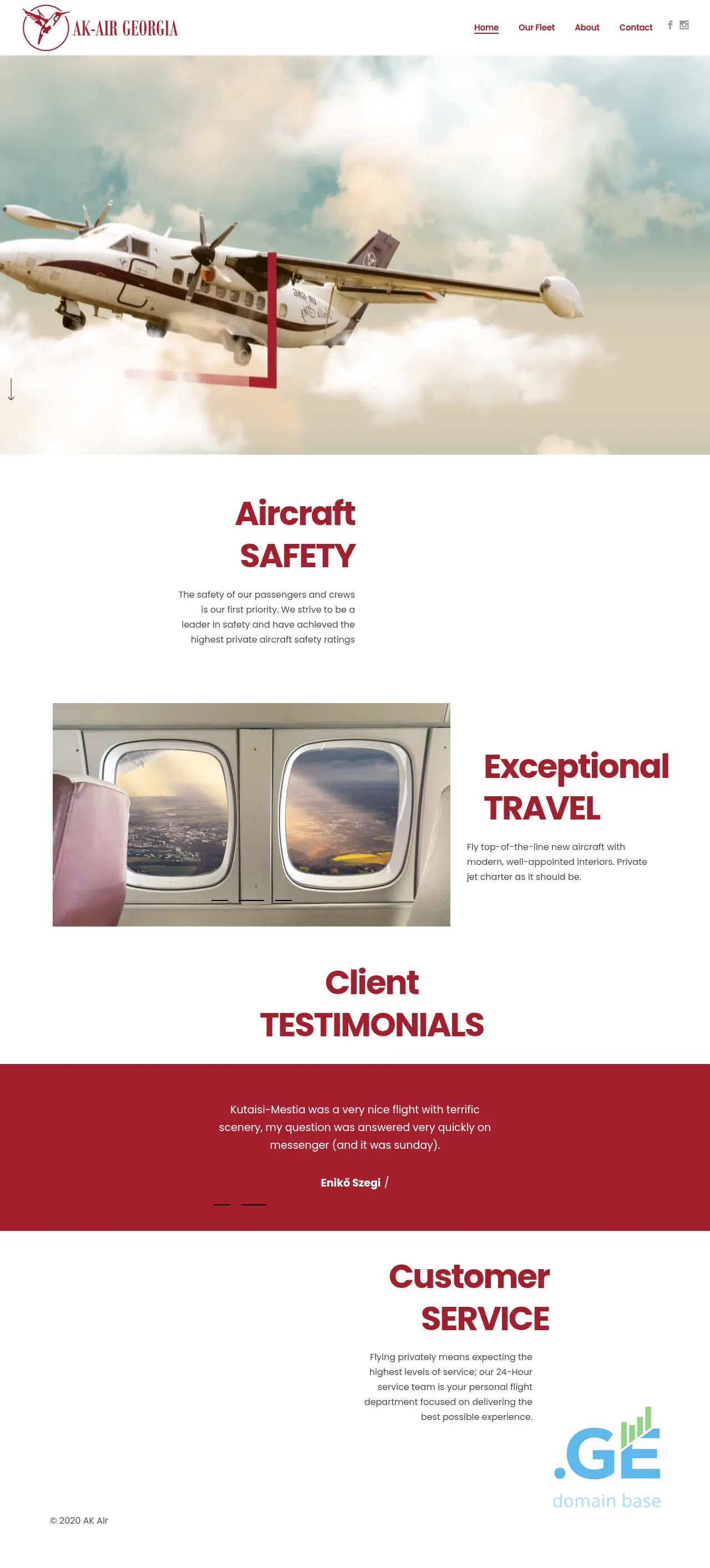 Screenshot of the site akair.ge at 2025-09-11