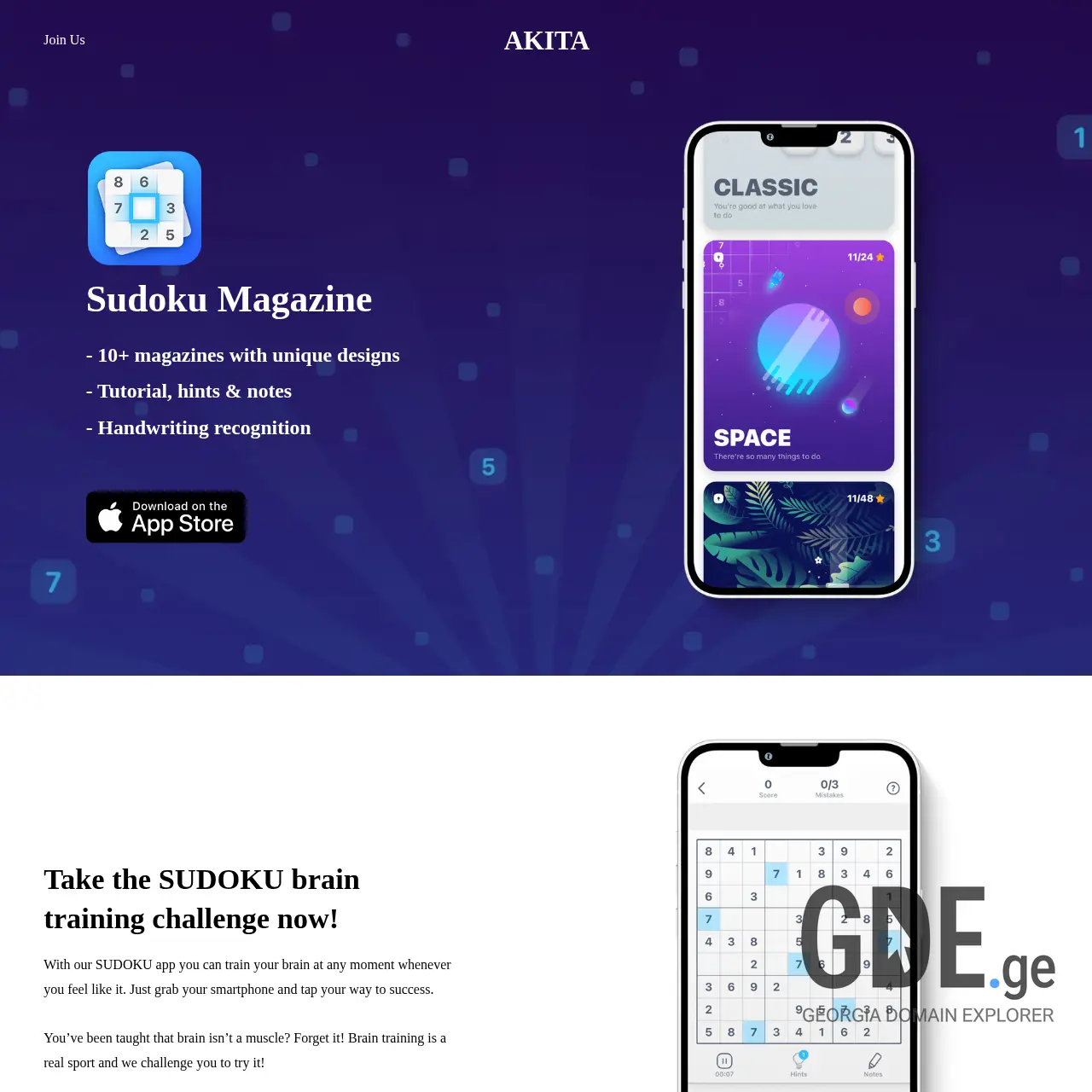 Screenshot of the site akita.ge at 2025-12-15