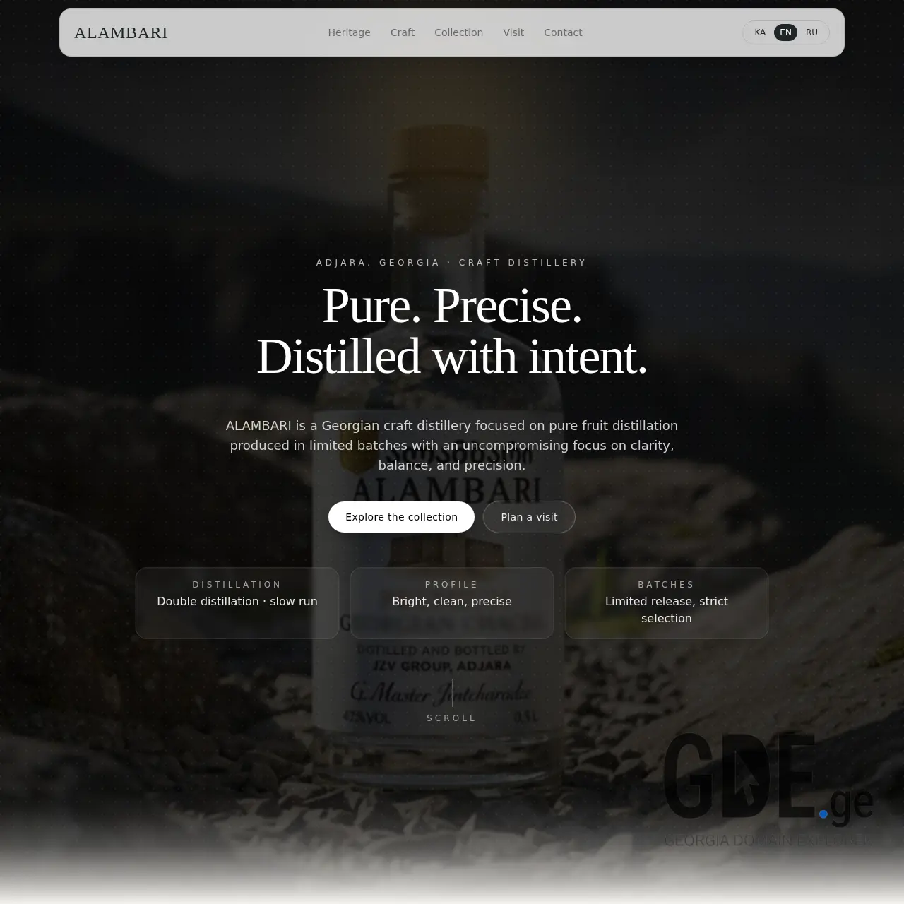 Screenshot of the site alambari.ge at 2026-01-08