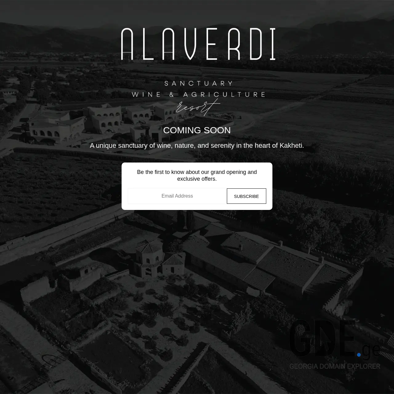 Screenshot of the site alaverdiresort.ge at 2025-12-08