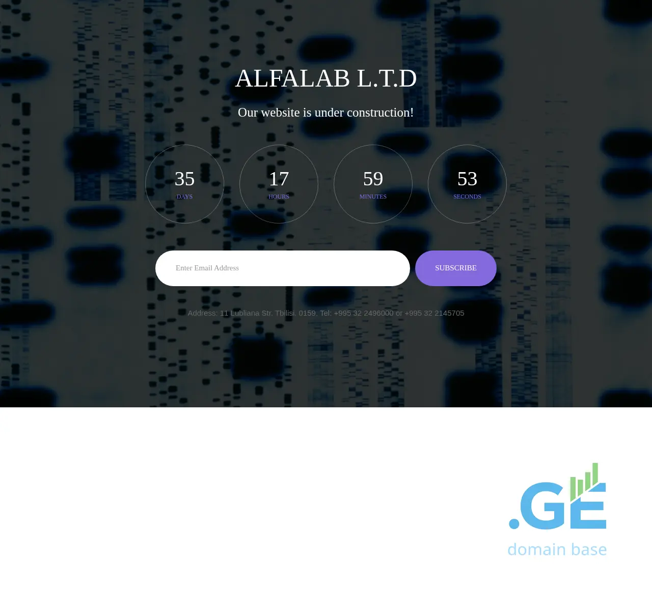 Screenshot of the site alfalab.ge at 2025-11-23
