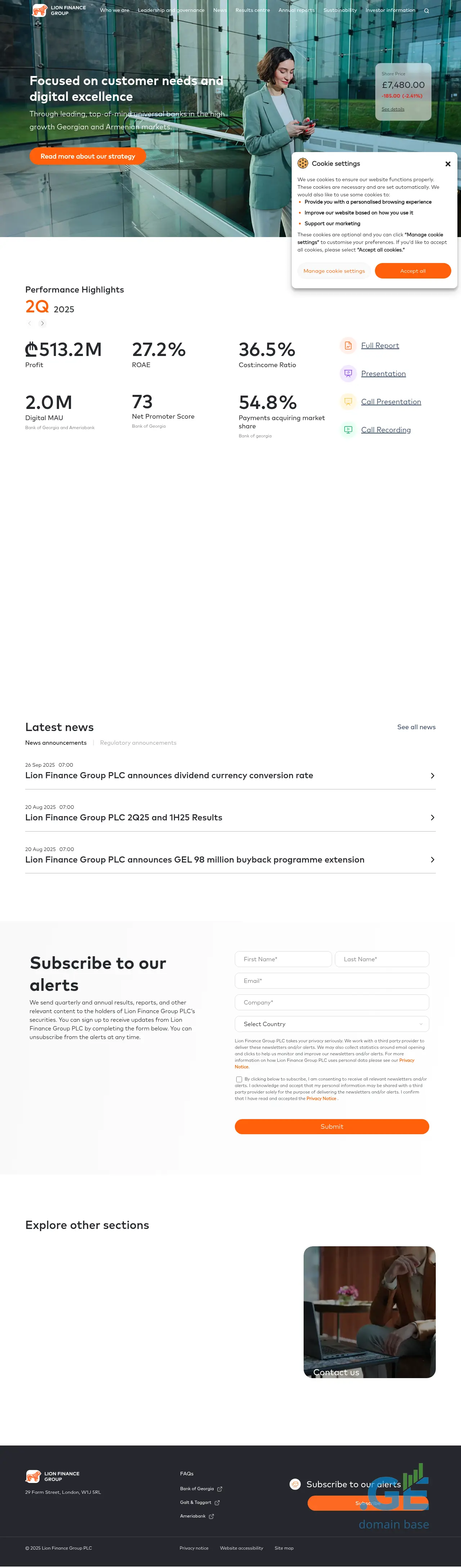Screenshot of the site aliongroupi.ge at 2025-10-03