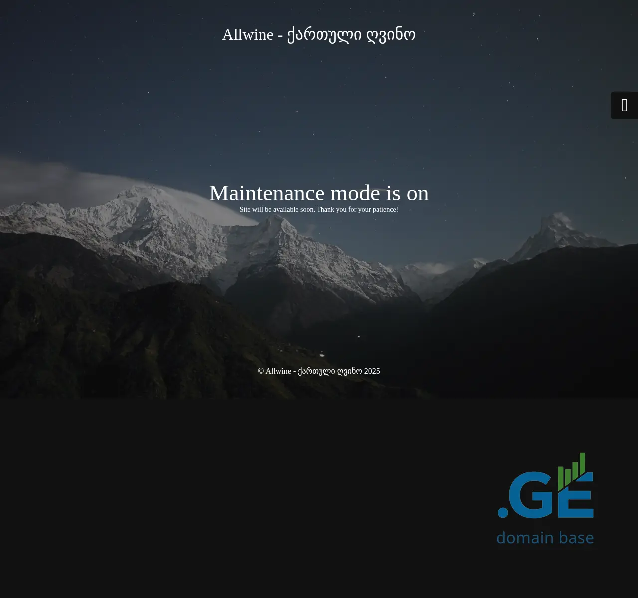 Screenshot of the site allwine.ge at 2025-11-23