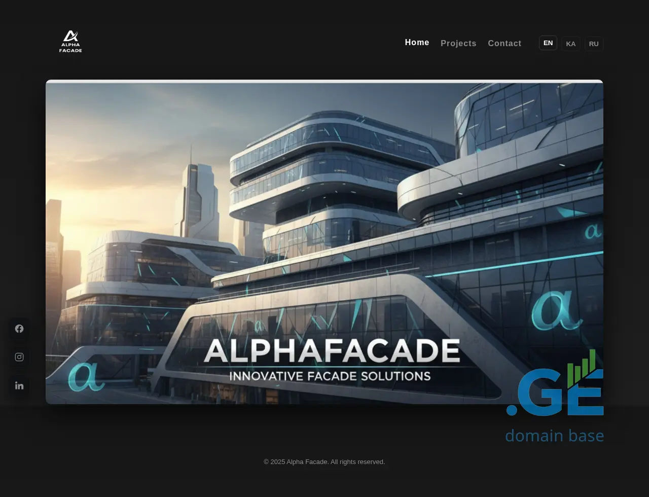 Screenshot of the site alphafacade.ge