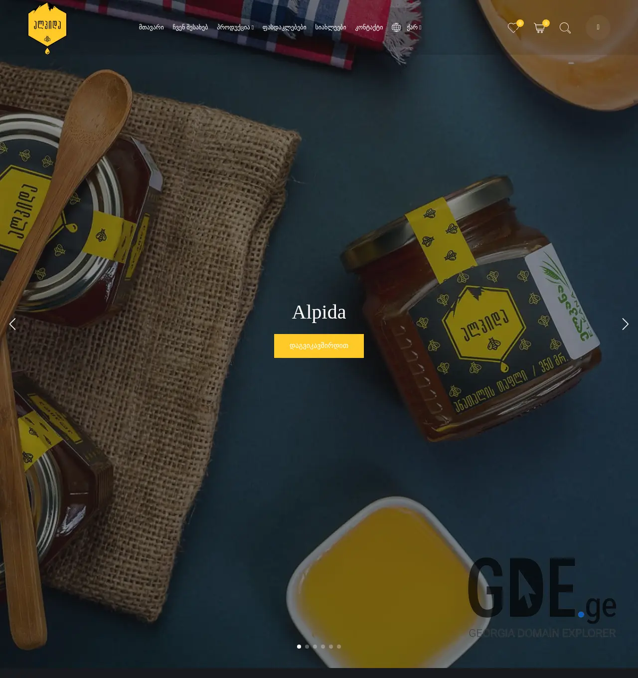 Screenshot of the site alpida.ge at 2025-11-29