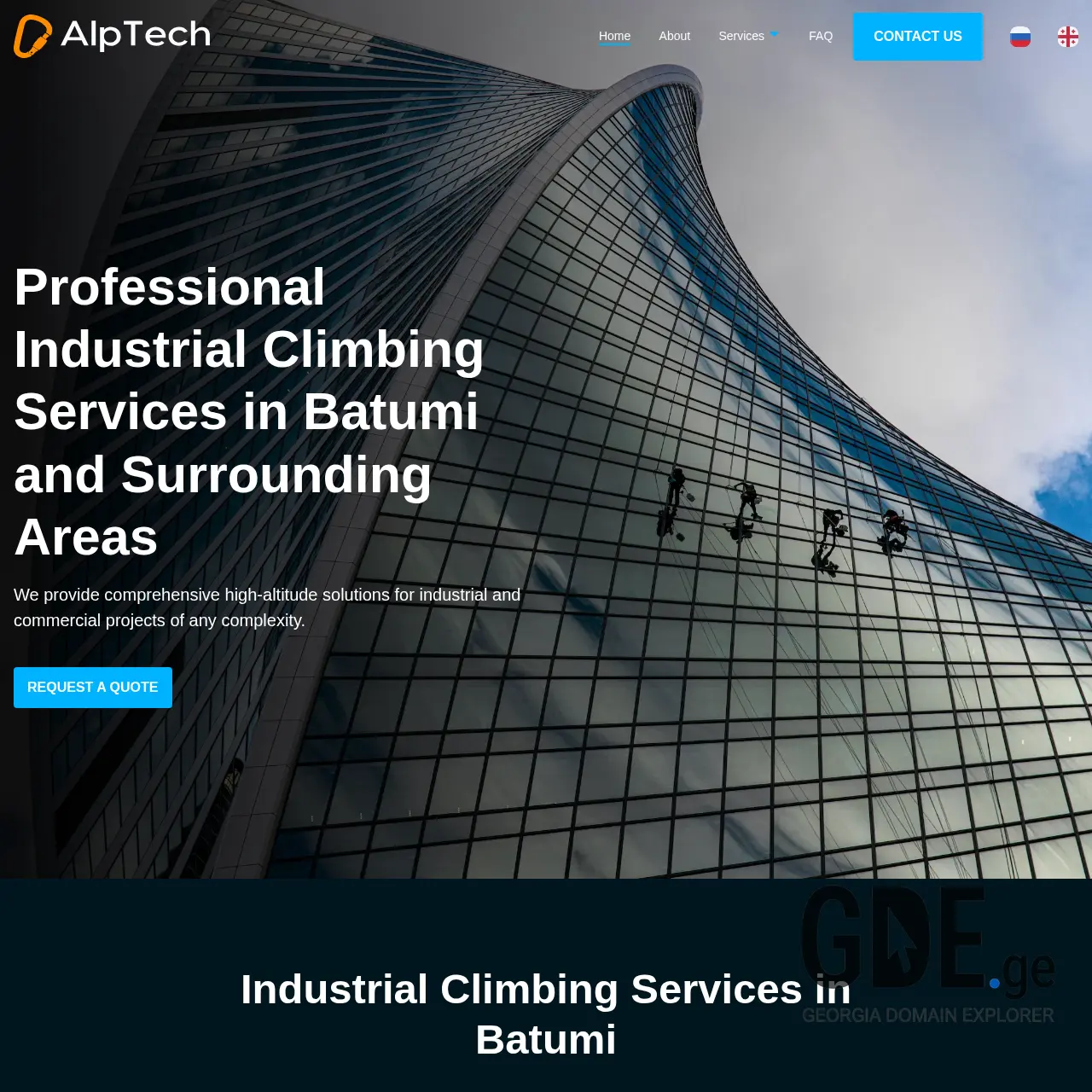 Screenshot of the site alptech.ge at 2025-12-08