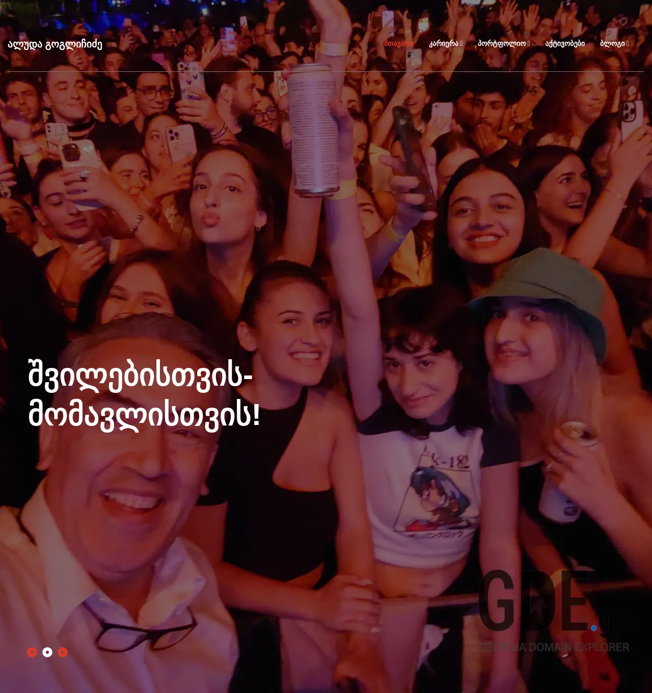 Screenshot of the site aludagoglichidze.ge at 2025-11-30