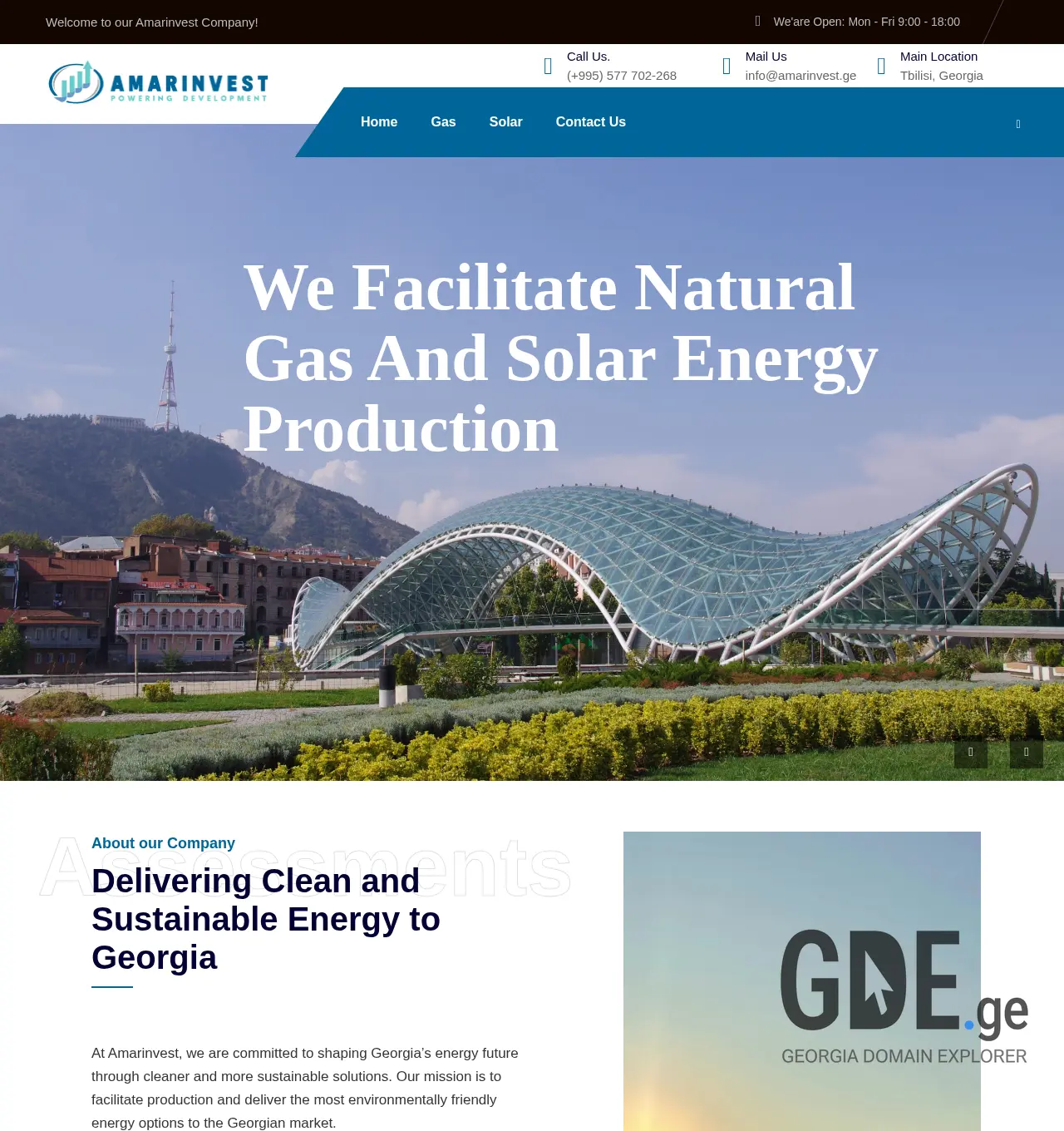 Screenshot of the site amarinvest.ge at 2025-12-07