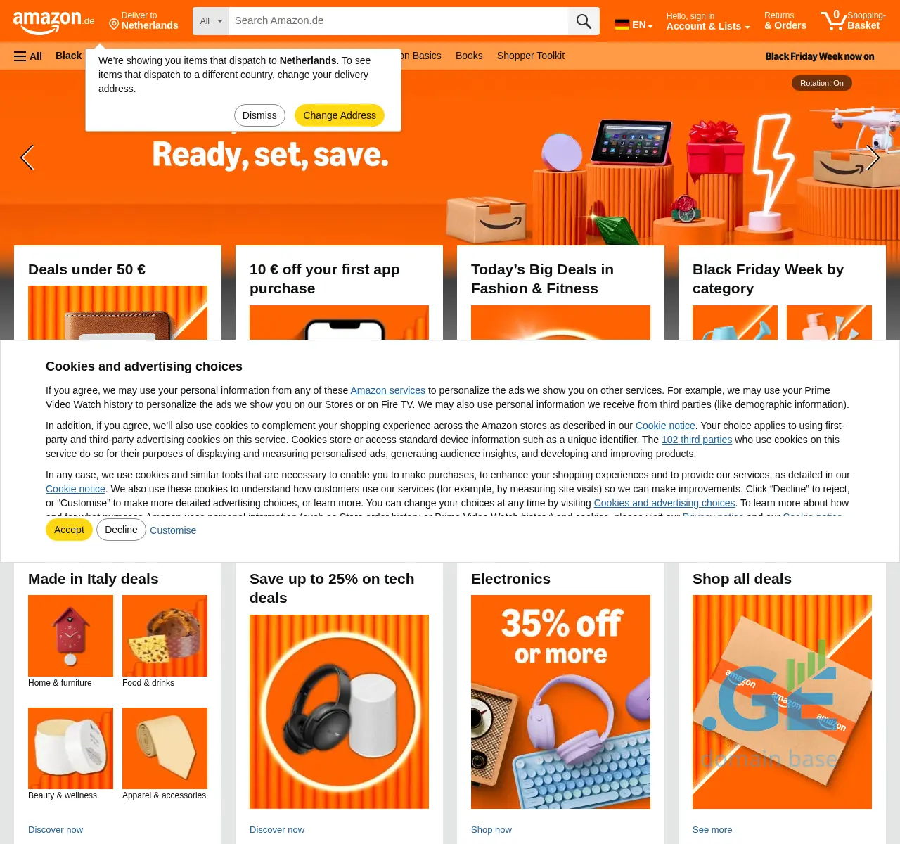 Screenshot of the site amazon.ge at 2025-11-23