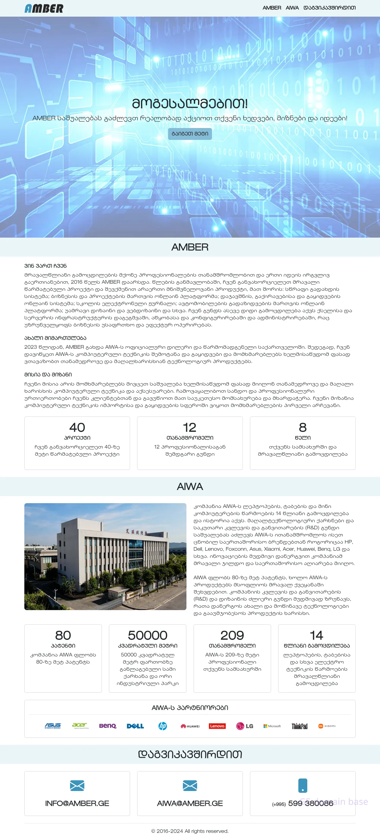Screenshot of the site amber.ge
