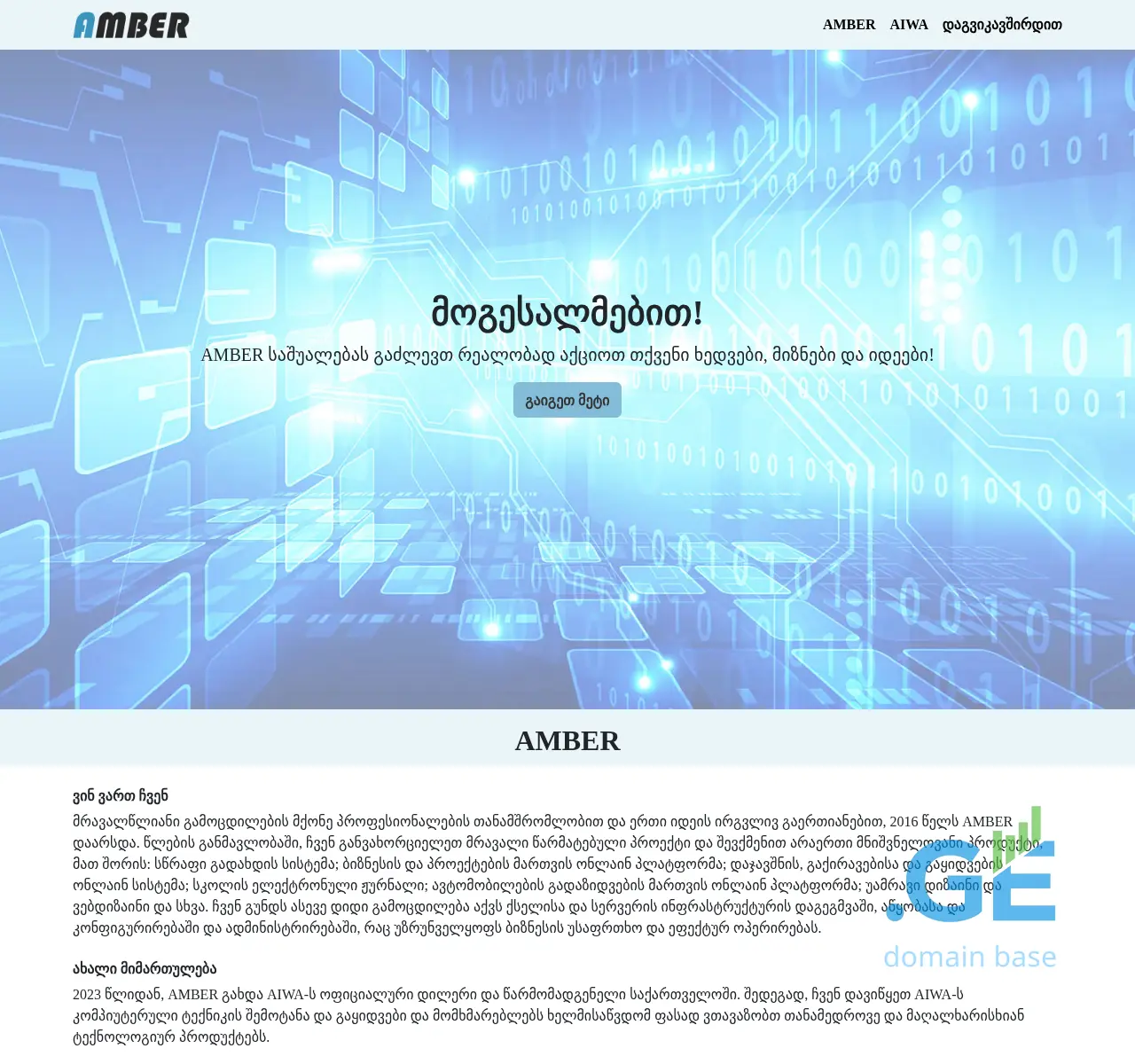 Screenshot of the site amber.ge at 2025-11-23