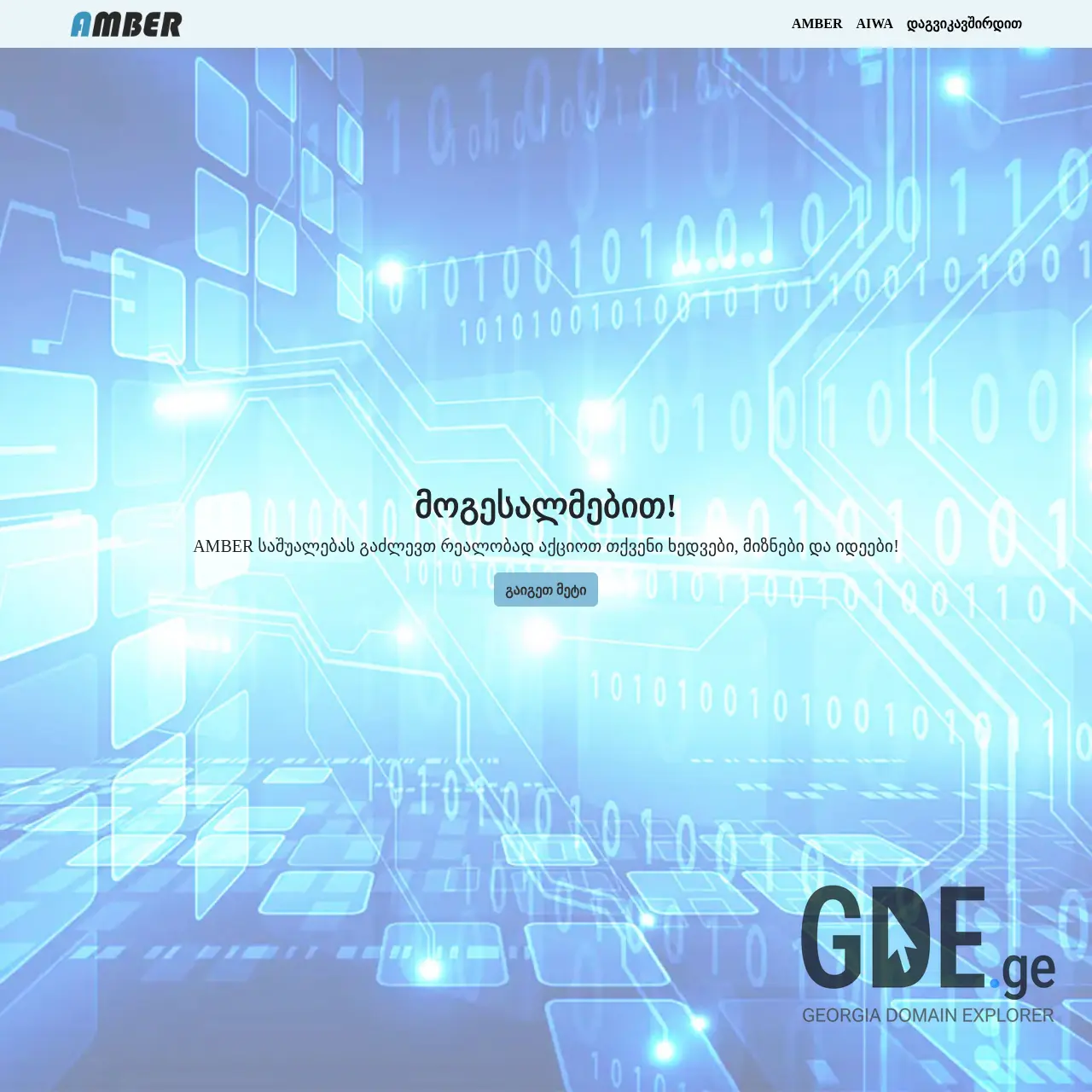 Screenshot of the site amber.ge at 2025-12-15