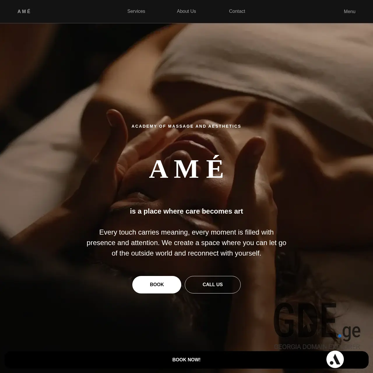 Screenshot of the site ame.ge at 2025-12-14