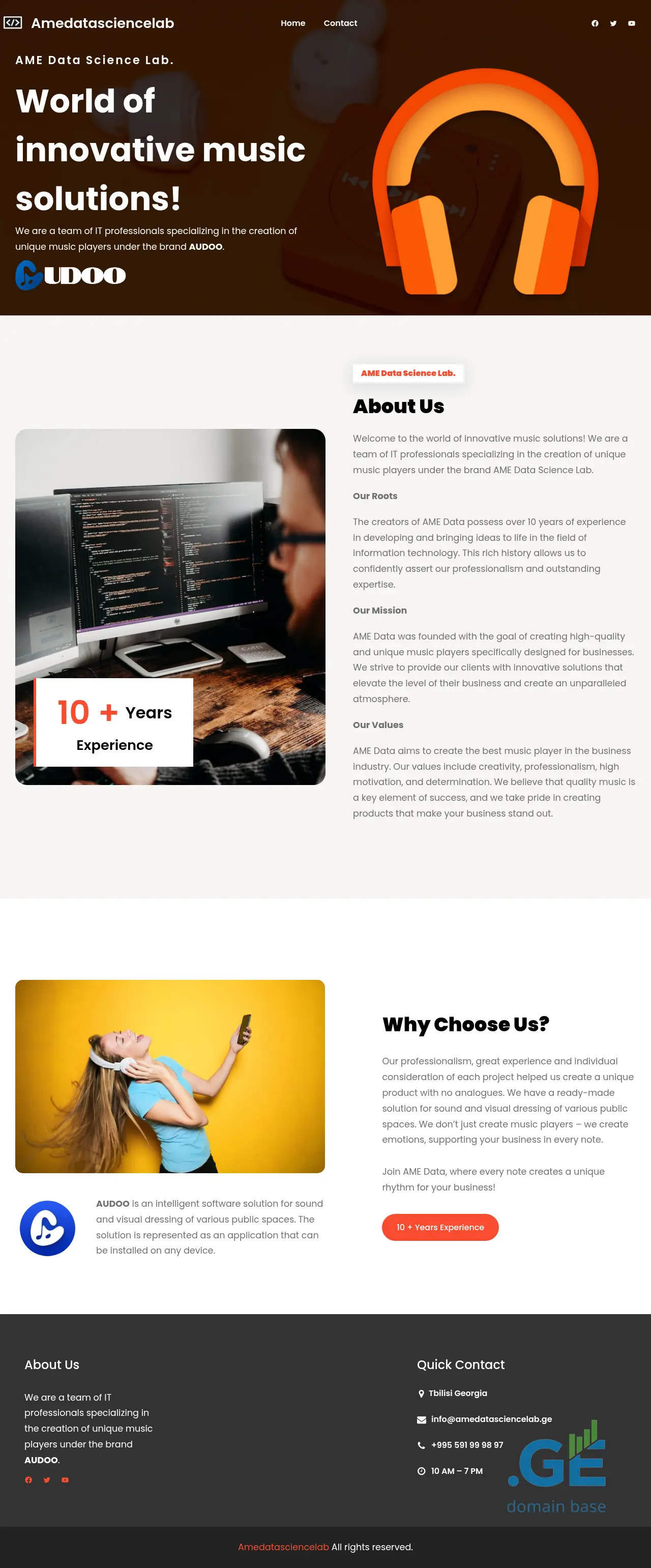 Screenshot of the site amedatasciencelab.ge at 2025-10-03