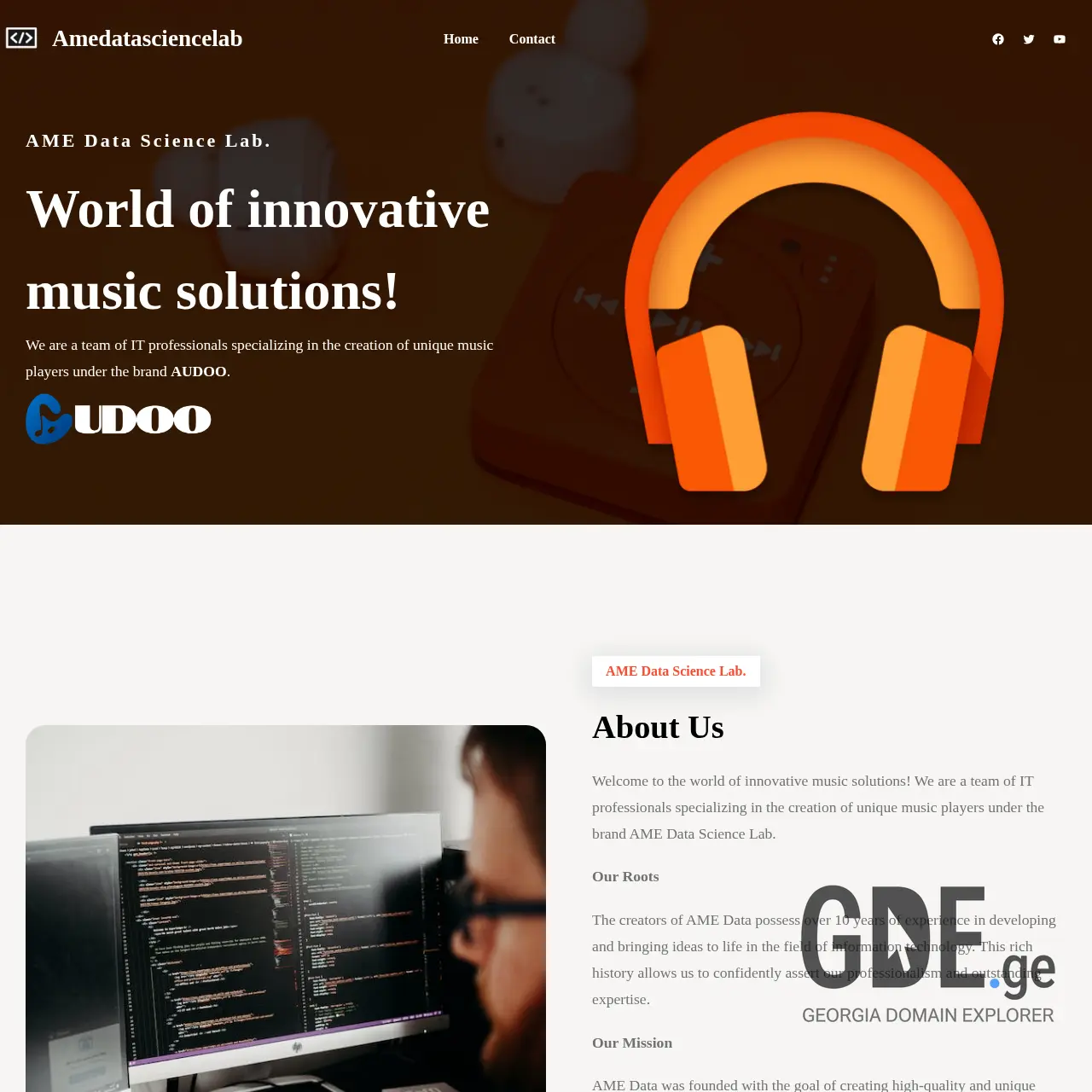 Screenshot of the site amedatasciencelab.ge at 2025-12-08