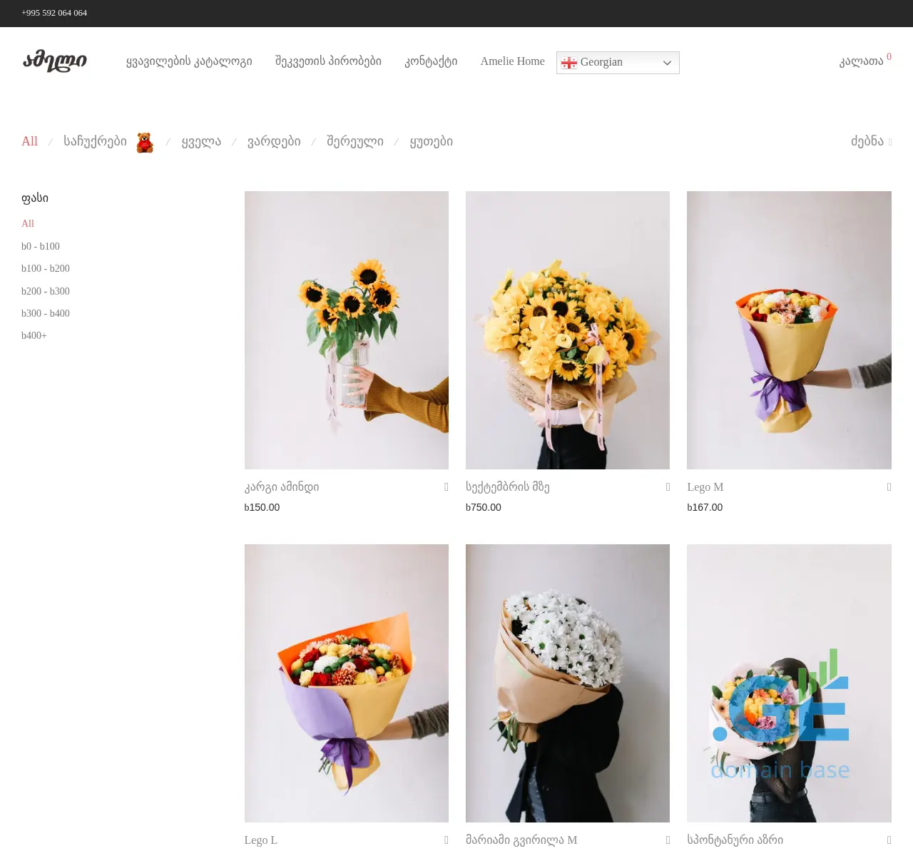 Screenshot of the site amelie.ge at 2025-11-23