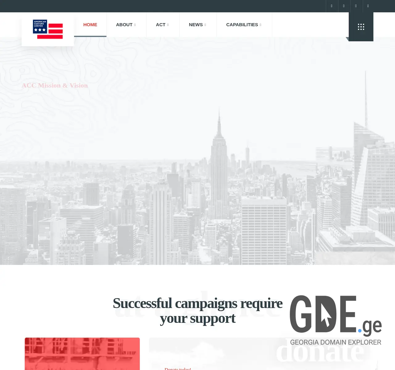 Screenshot of the site americanculture.ge at 2025-11-26