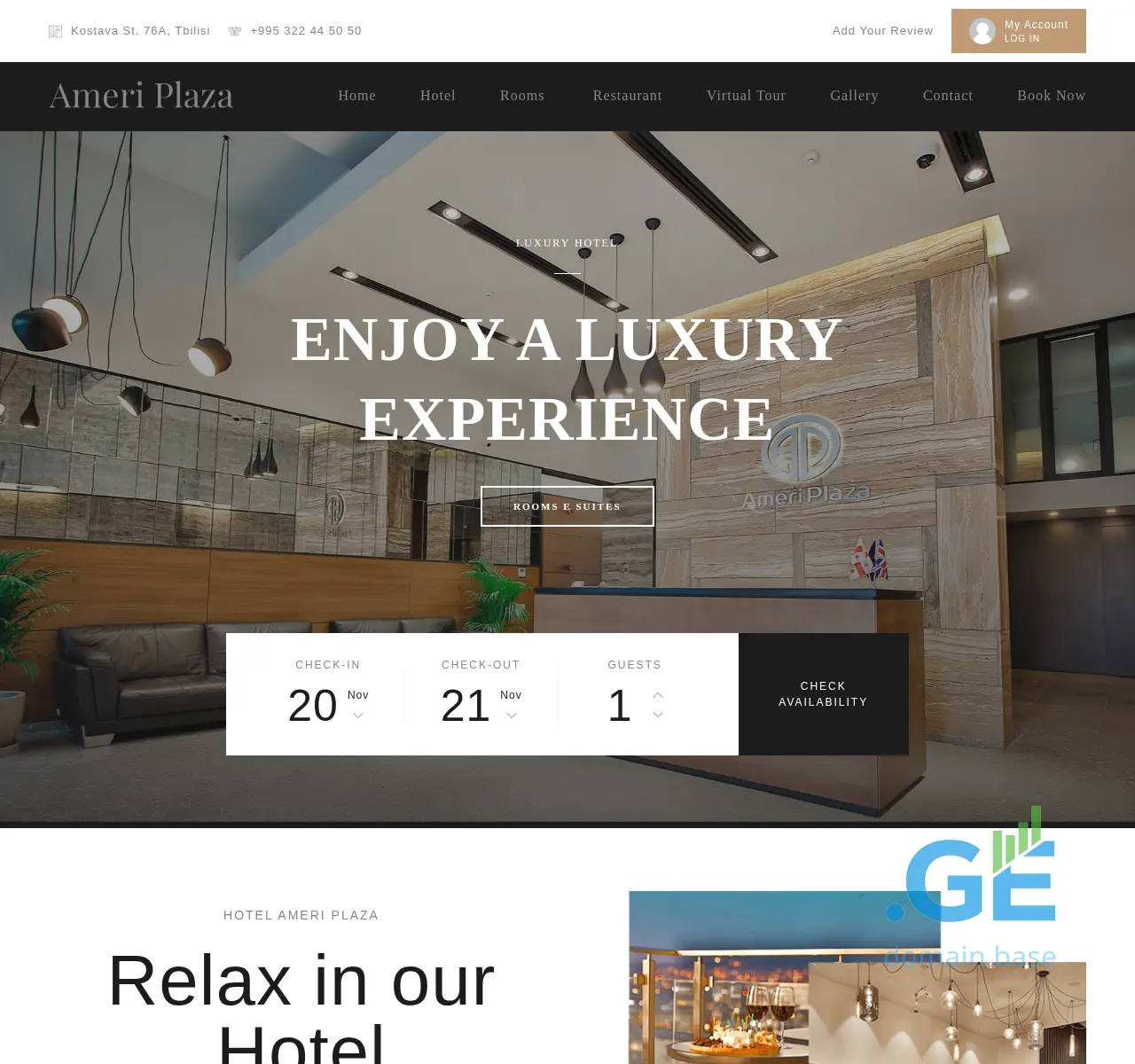 Screenshot of the site ameriplaza.ge at 2025-11-23