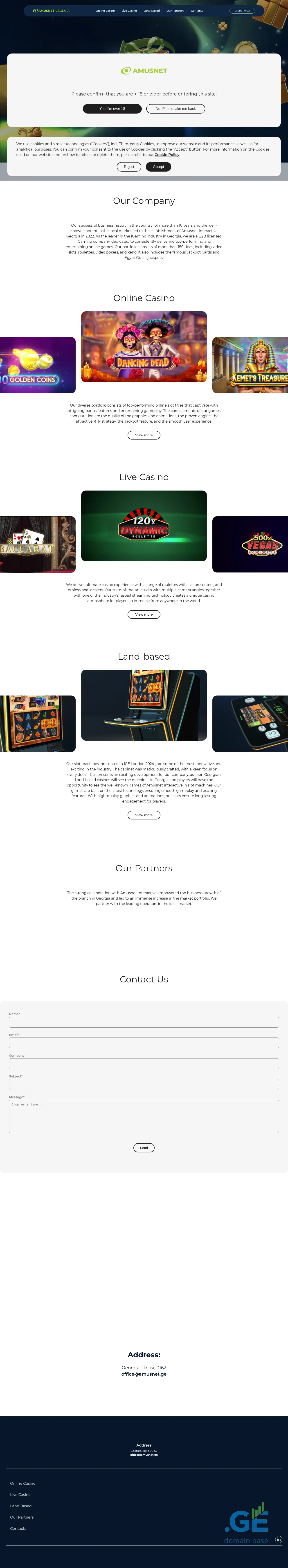 Screenshot of the site amusnet-interactive.ge at 2025-10-03