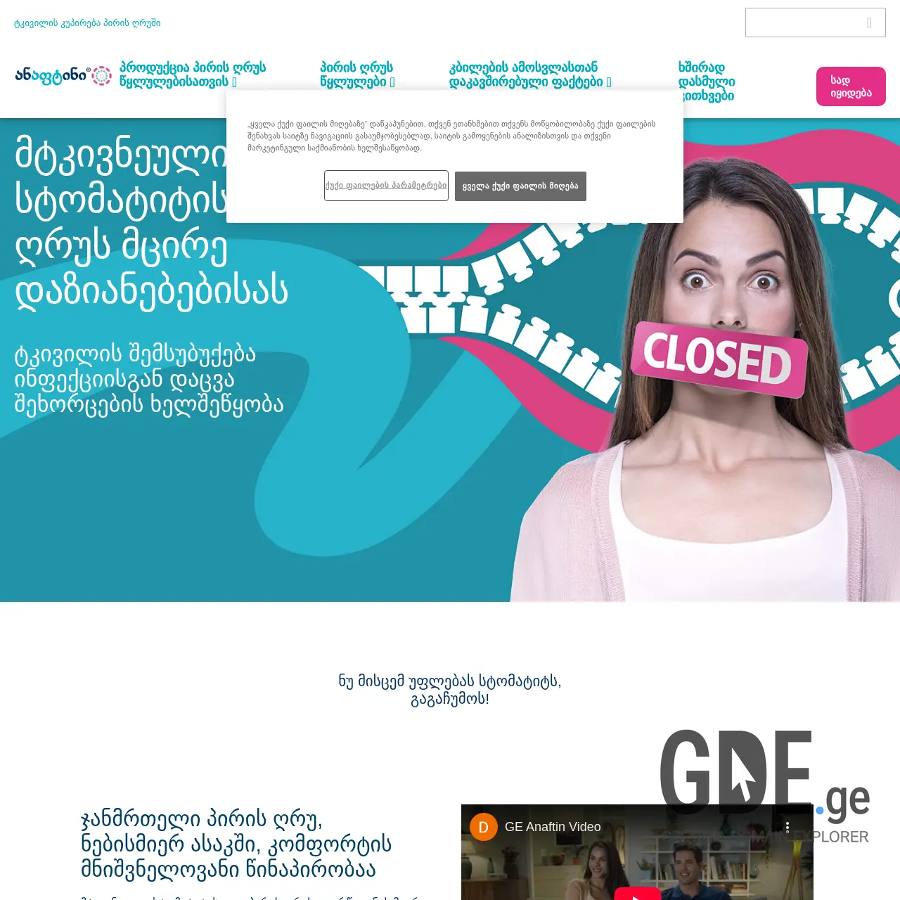Screenshot of the site anaftin.ge at 2025-12-15