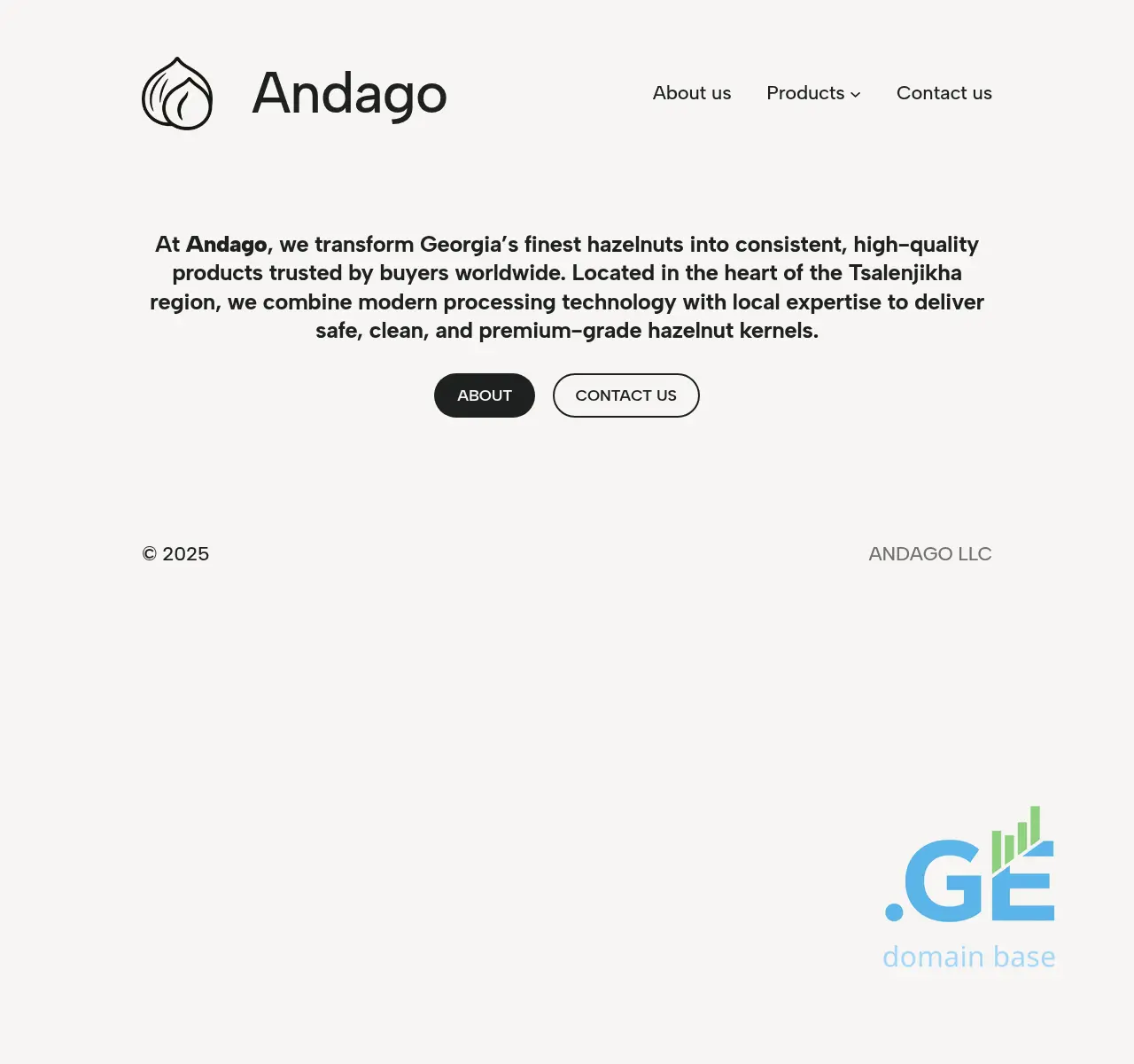 Screenshot of the site andago.ge at 2025-11-18