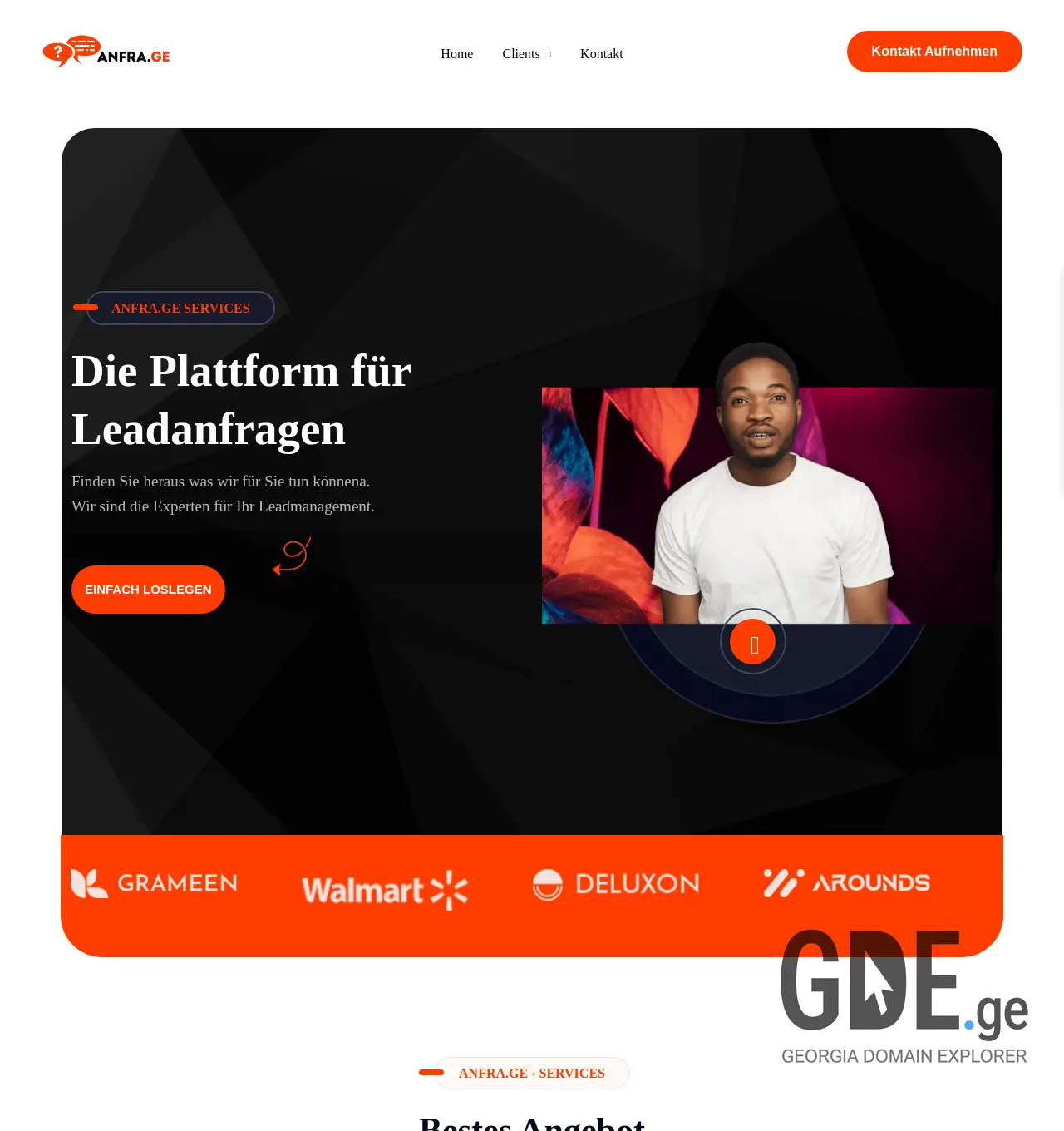 Screenshot of the site anfra.ge at 2025-11-30