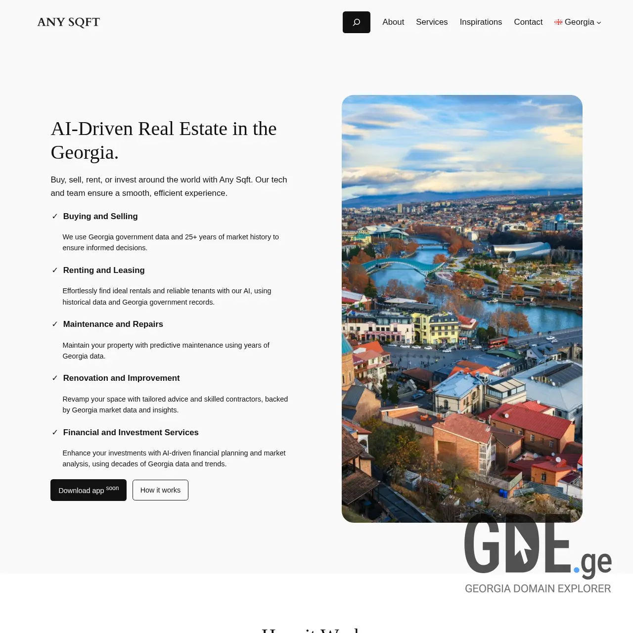 Screenshot of the site anysqft.ge at 2025-12-08