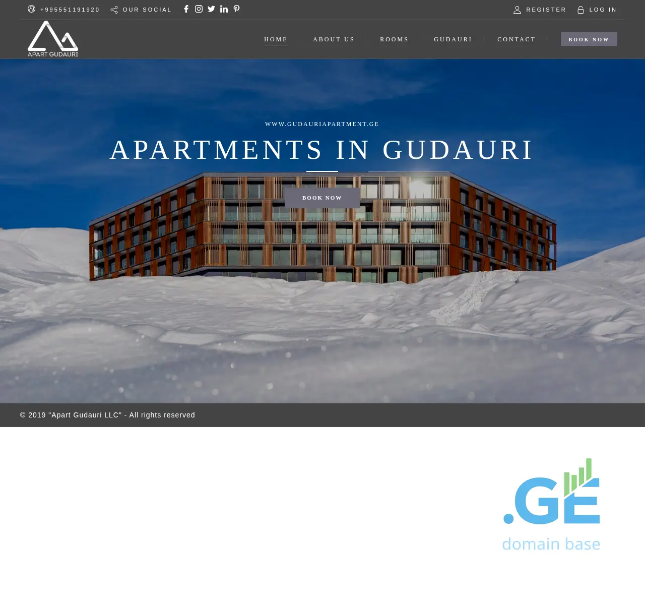 Screenshot of the site apartgudauri.ge at 2025-11-23