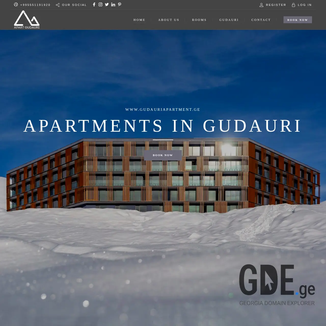 Screenshot of the site apartgudauri.ge at 2025-12-15